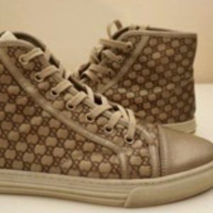 GUCCI HIGH TOP LEATHER SNEAKERS